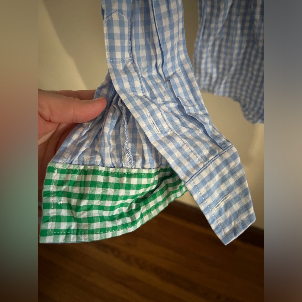Men’s Blue gingham button down - Picture 5 of 5